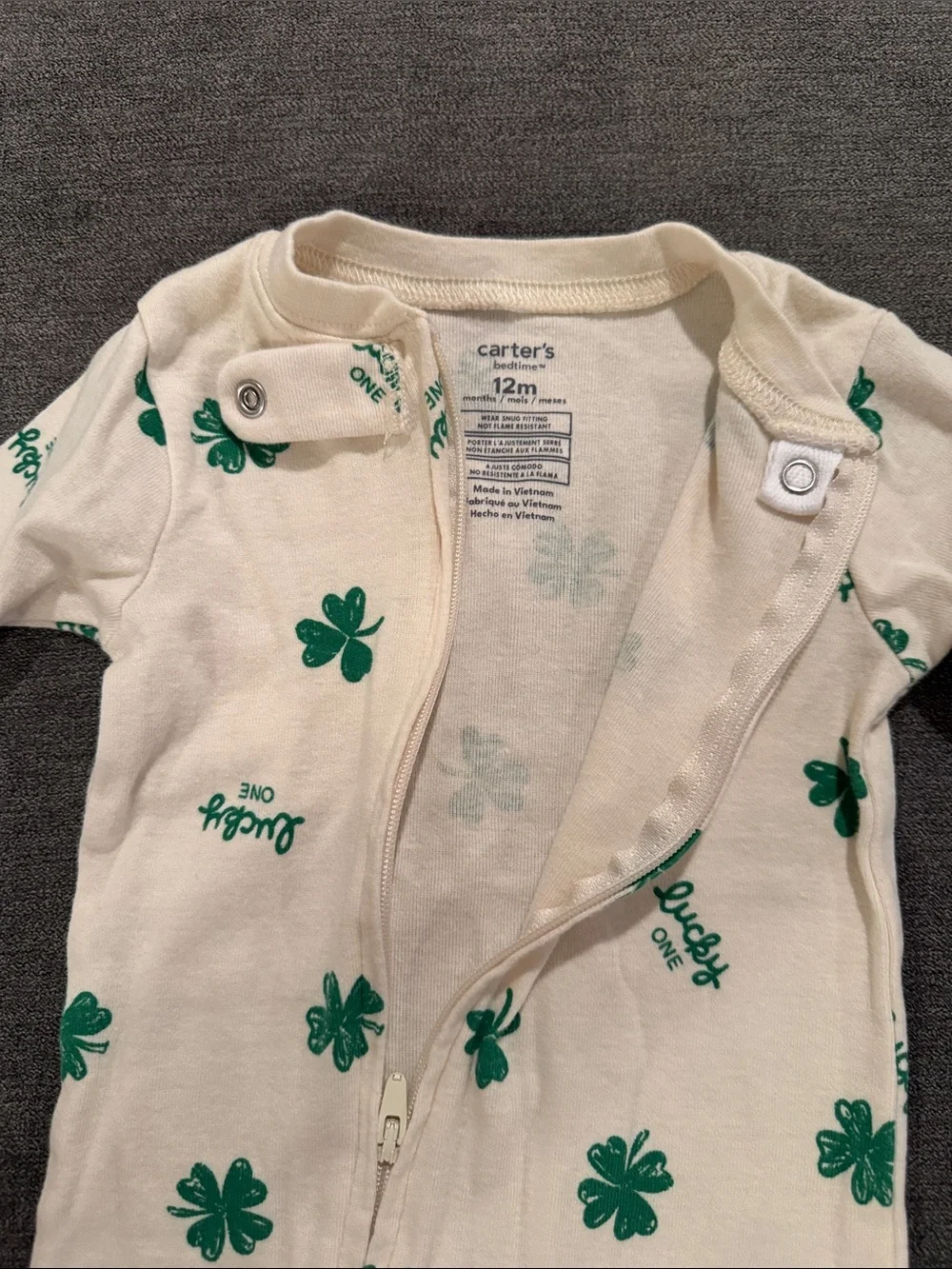Carters Shamrock Sleeper - Picture 2 of 4